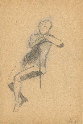 Казанская Мария Борисовна. Обнаженная, сидящая на стуле